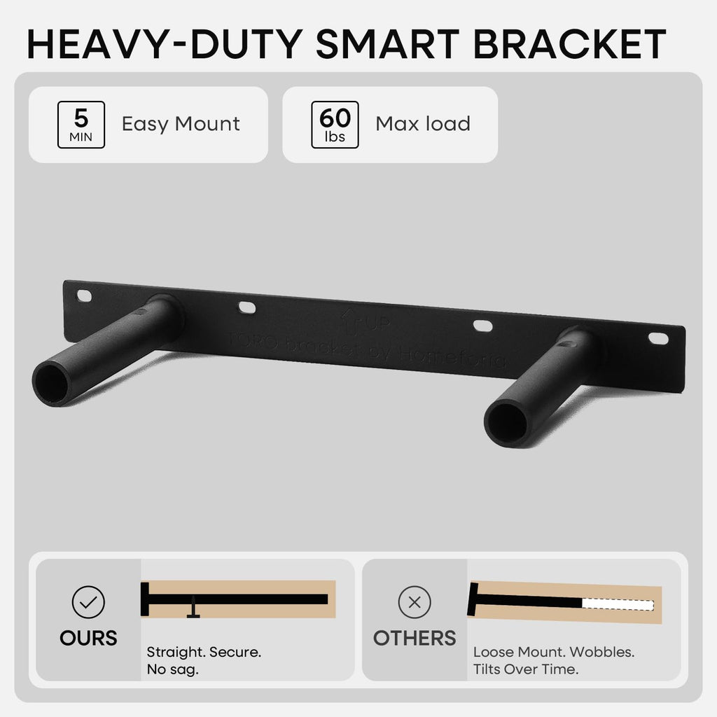 Homeforia 18 inch Wood Floating Shelves, High End Solid Natural Wood 18inch Floating Shelf for Wall Mounted, Unfinished Wooden 18in Floating Shelves, Heavy Duty Bracket, 18 X 6.5 X 1.75 inch, Set of 2