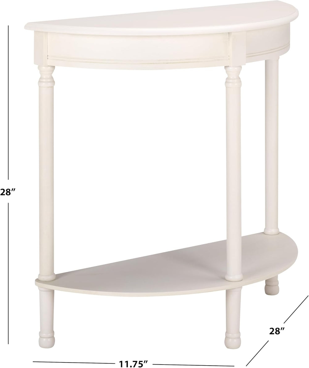 SAFAVIEH Furniture - Tinsley Half-Round Console Table - Ivory - Solid Wood - ...