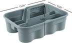 4-Pack Plastic Cleaning Caddy with Handle, Plastic Cleaning Tool Caddy, Gray