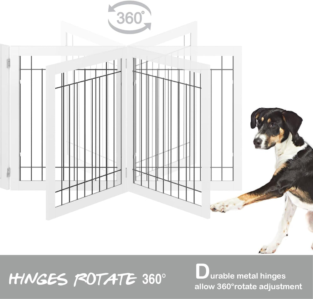 PAWLAND Extra Wide Dog gate for The House, Doorway, Stairs, Dog Fences Indoor...