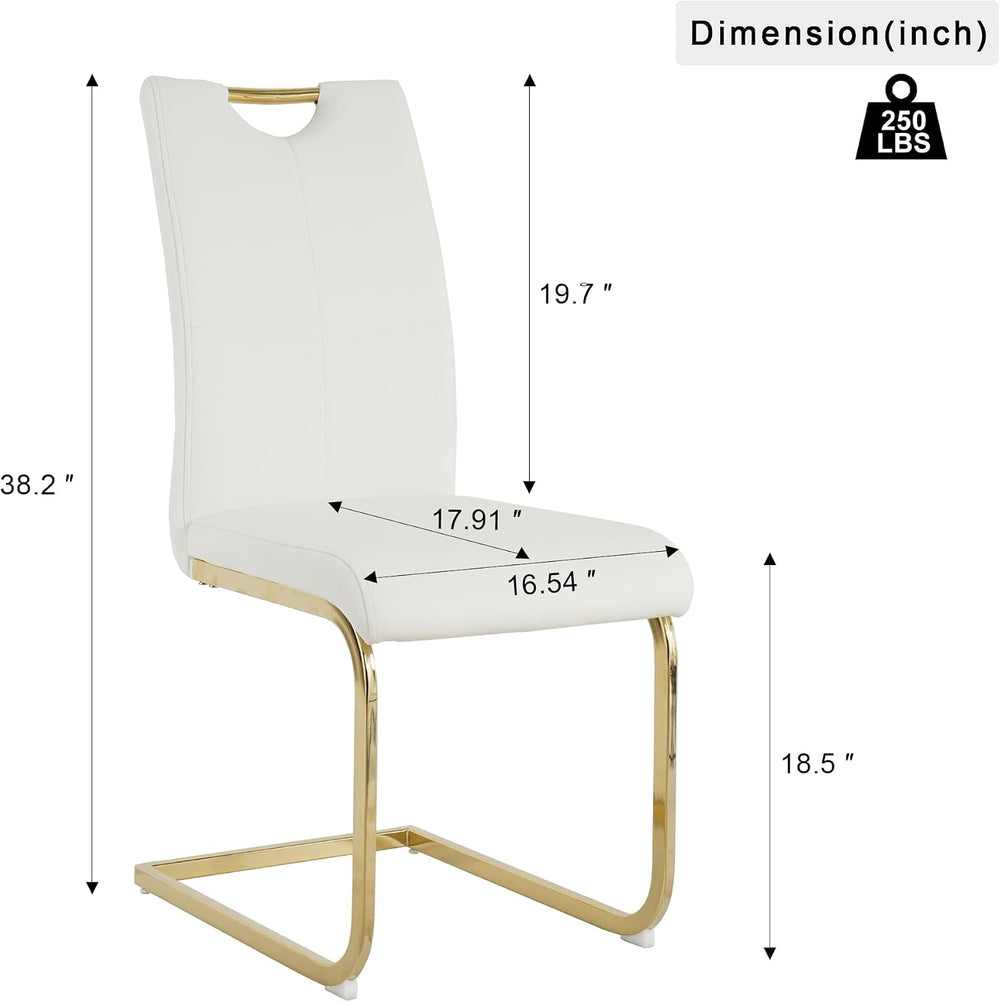 HomVent 3Pcs Round Glass Dining Table Set for 2 with 2 White Leather Chairs |...