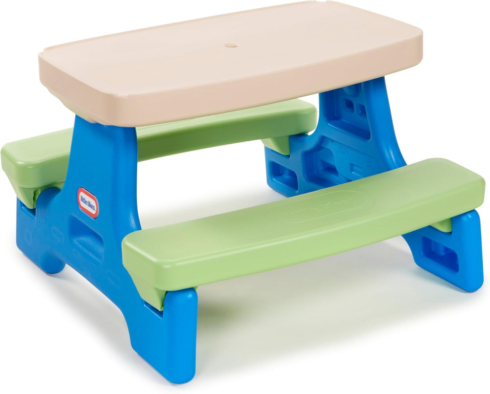 Little Tikes Easy Store Jr. Picnic Table with Umbrella - Blue / Green, 27.25&...