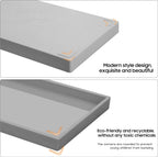 Vanity and Bathroom Tray, 15" ABS Countertop Organizer,Waterproof Vanity Tray for Toilet Tank,Perfume,Soap,Keys,Bathroom Accessories,Kitchen and Bath Trays,Non Slip Small Trays,Gray