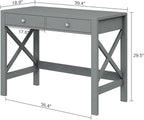 ChooChoo Home Office Desk Writing Computer Table Modern Design Desk with Drawers (Grey)