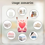 Laundry Baskets 15.7x19.7 Inch Large Paw Print Heart Design Collapsible Laundry Hamper with Handles Oxford Fabric Clothes Storage Bin Foldable Dirty Clothes Organizer for Bedroom Bathroom Dorm