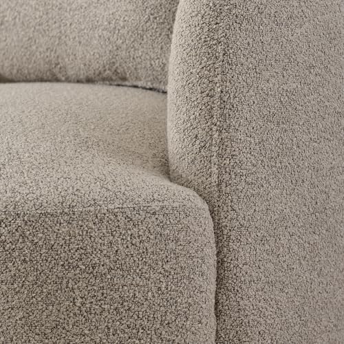 KINWELL 34" W Boucle Swivel Barrel Chairs with Pillow Set of 2, Taupe | ...