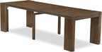 X12X2-008-28 - 13-Pc Dining Room Table Set includes an Extendable Rectangle Kitchen Table and 12 Stackable Polyester Fabric Dining Chairs, 39x120 Inch, Antique Walnut