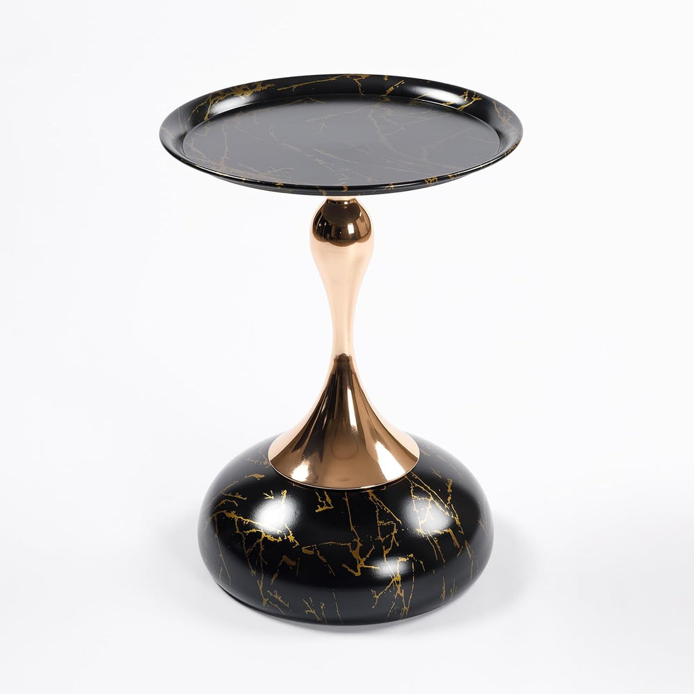 Metal Side Table, Modern Round Side End Table Metal Pedestal Side Table Coffe...