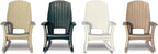 Semco Rockaway Heavy Duty All Weather Patio or Deck Rocking Chair, Green | Polyethylene Outdoor Rocker with Backrest and Armrests for Porch, Deck, and Patio