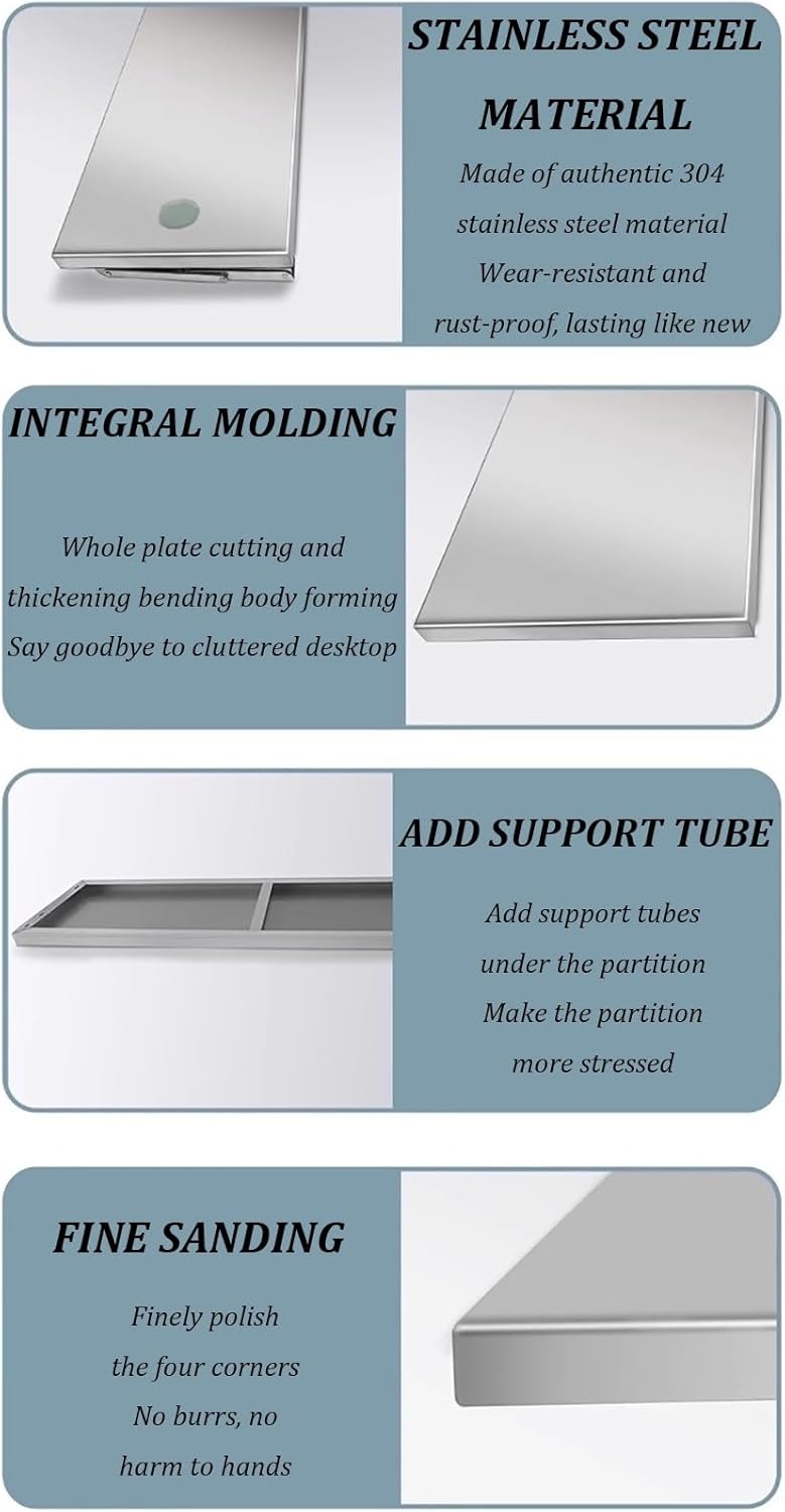 Stainless Steel Folding Wall Shelf,Stainless Steel Wall Mount Folding Table, Wall-Mounted Folding Table,for Laundry Room,Kitchen, Restaurant,Folding Design,Space Saving. (Size : L60*W30cm)