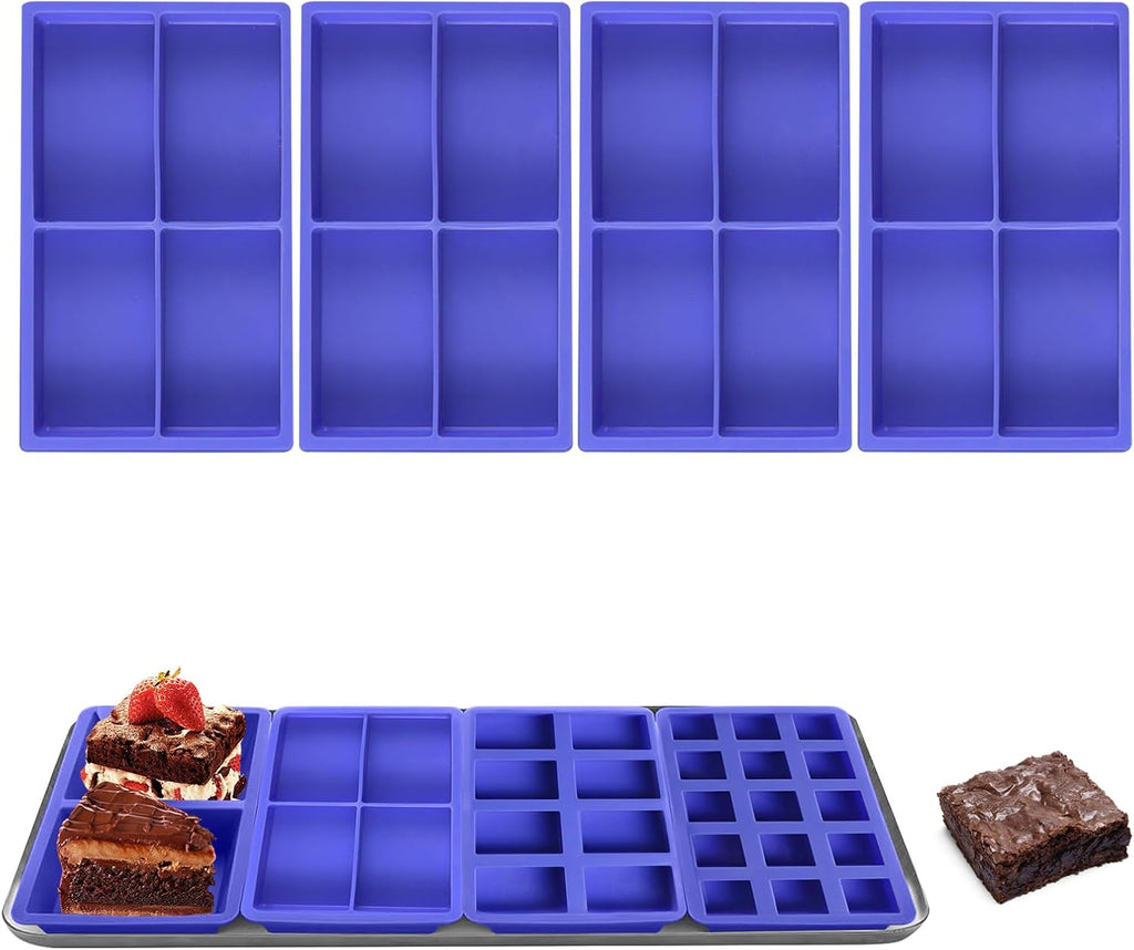 4 Pcs Silicone Tray Dividers for Harvest Right Freeze Dryer,Silicone Food Molds for Harvest right freeze dryer accessories，Reusable Dryer Food Freezer Trays (Purple,4 Cavities)
