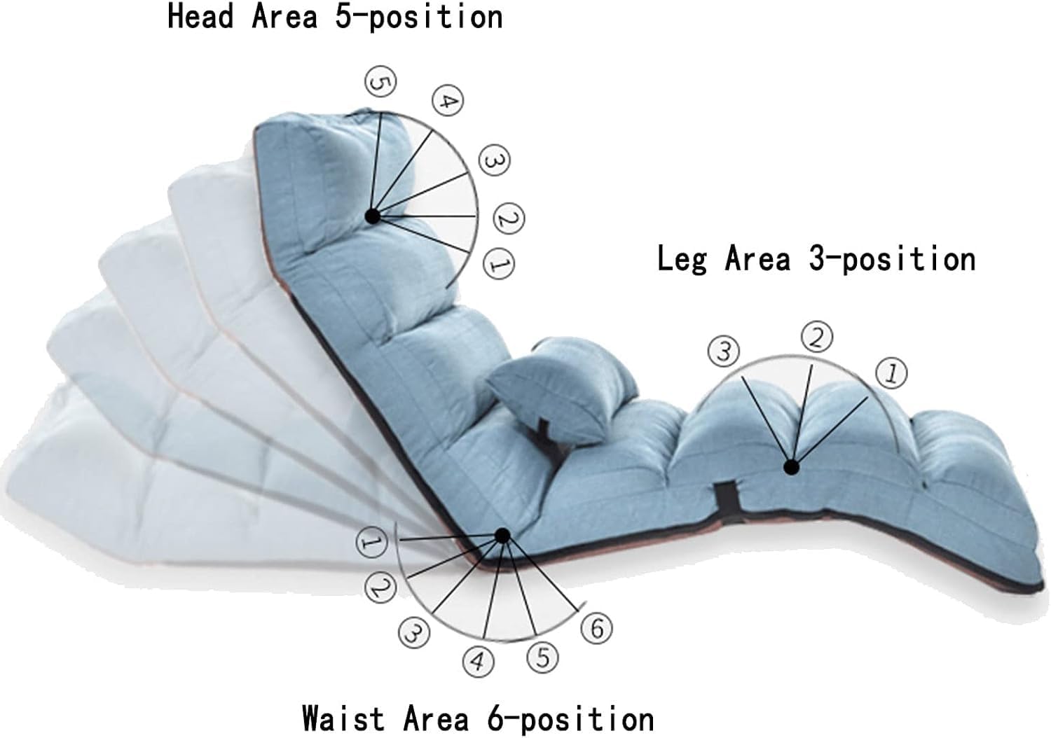 Folding Lazy Floor Chairs, Balcony Bay Window Reading Reclining Lounge Garden Sun Lounger,(Coffee Color)