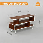 Lightdot TV Stand for TVs up to 45'', Modern Entertainment Center with 3 Storage Open Large Capacity for Collection, Media Console Table for Living Room/Entrance/Sofa Cabinet,Easy Assembly-Red Walnut