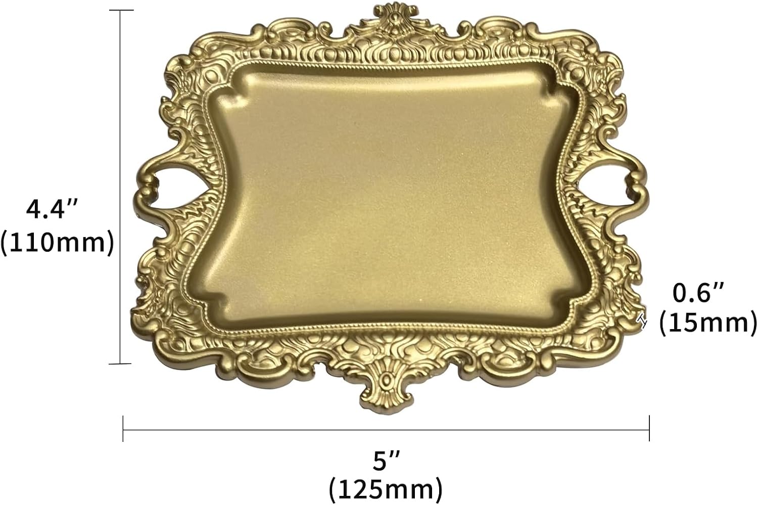 1 Pack Vintage Gold Jewelry Dish Brushed Gold Jewelry Trays ideal for holding jewelry rings and small trinkets.