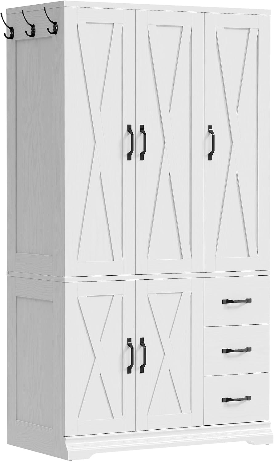 LIKIMIO Wardrobe Cabinet with Drawers and Doors for Bedroom and Guest Room