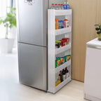 Laundry Room Organizer, Mobile Shelving Unit Organizer with 4 Large Storage Baskets, Gap Storage Slim Slide Out Pantry Storage Rack for Narrow Spaces, 4 Tier …