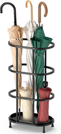Alyoen Umbrella Stands for Entryway, Large Metal Umbrella Holder 6.89 x 10.8 x 21.34 Inches with Adjustable Feet, Decor Freestanding Elliptical Openwork Umbrella Rack for Home Office