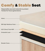 Tbfit Large Square Storage Ottoman Bench, Button Tufted Upholstered Coffee Table Ottoman with Wooden Legs, Oversized Storage Ottomans Toy Box Footrest for Living Room, Beige Velvet