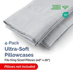 King Pillow Cases - 4 Pack - Super Soft Pillowcase Covers - Envelope Enclosure - Hotel Quality Pillow Protectors - Wrinkle Free, Shrink & Stain Resistant - Machine Washable - 20" x 40" (Steel Blue)