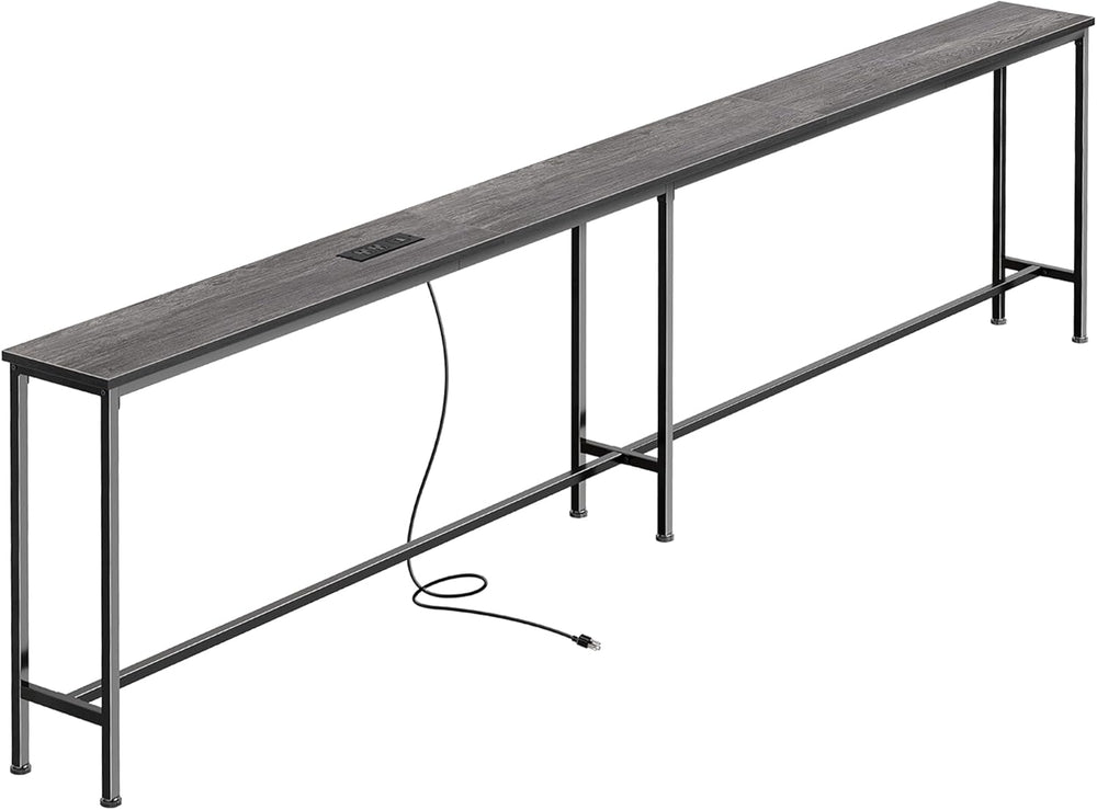 SUPERJARE 102.4 Inch Sofa Table with Power Outlets and USB-C Port, 5.9 Inch N...