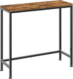 Simple Trending Narrow Side Table, 29.8" Console Table, Rustic Brown | Slim Entryway Table, Metal Frame, Adjustable Feet Pads, Industrial Style Behind Couch Table, for Entryway, Living Room