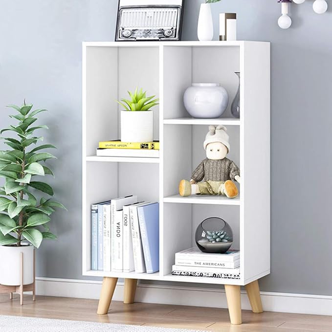 IOTXY Wooden Open Shelf Bookcase - 3-Tier Floor Standing Display Cabinet Rack...