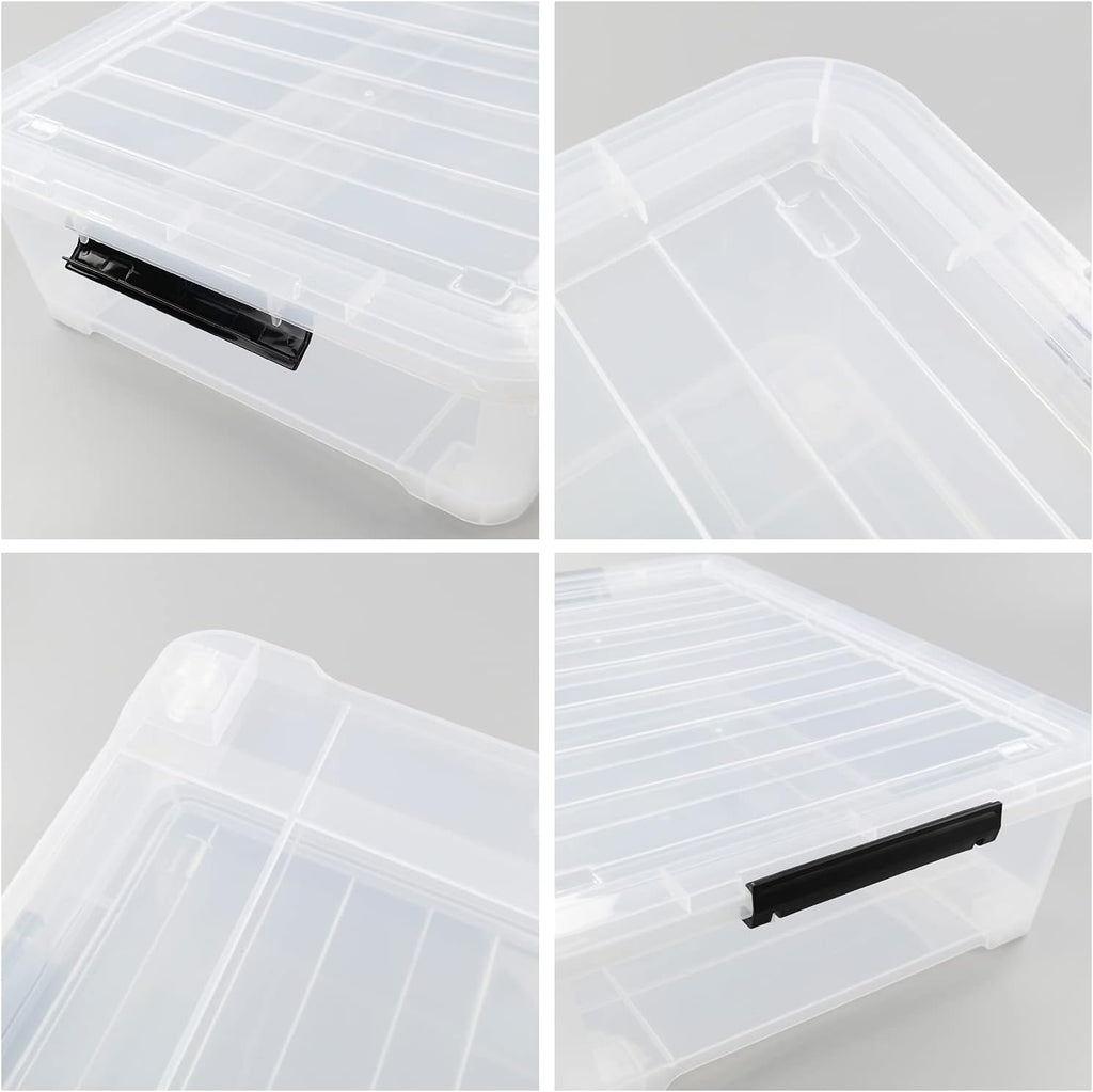 Zopnny 3-Pack 40 Quart Plastic Underbed Storage Box, Large Clear Under Bed Storage Bin with Wheels