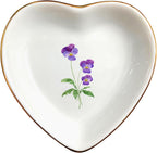 Birth Month Flower Ring Jewelry Dish Tray-Floral Ring Holder for Hippie,Nature,Pace-Birthday Gifts for Mom,Mother-in-law,Step Mom,Aunt,Grandma,Sister,Friends (2 - February (Viole))