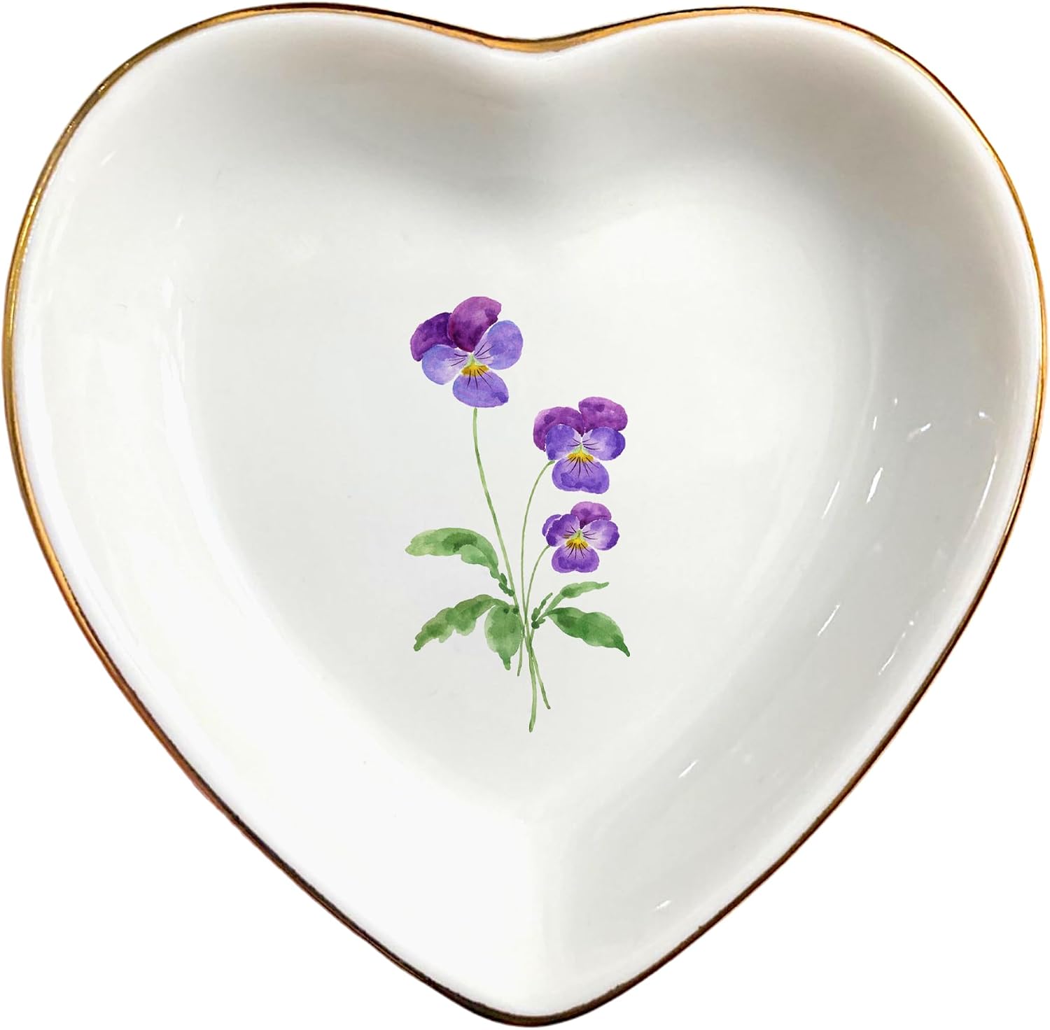 Birth Month Flower Ring Jewelry Dish Tray-Floral Ring Holder for Hippie,Nature,Pace-Birthday Gifts for Mom,Mother-in-law,Step Mom,Aunt,Grandma,Sister,Friends (2 - February (Viole))