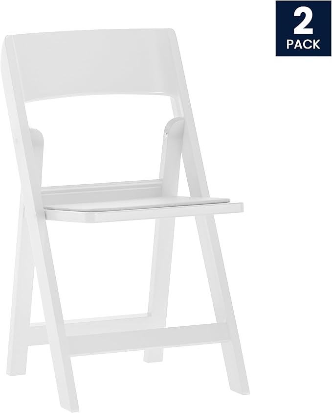 Flash Furniture Hercules Tucker Commercial White Resin Folding Chair - Lightw...