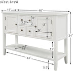 Merax Modern Wood Buffet Cabinet with Storage Shelf, 2 Drawers and 2 Cabinets Buffet Coffee Bar Table for Living Room Dinning Room Kitchen (White)