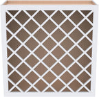 Solid Wood RTA Wine Bottle Rack Wall Cabinet with Lattice Panels - Bottle Holder Storage for Bar, Pantry, or Wine Cellar - Mocha Finish Countertop Solution (White, 24'W 12'D 30'H)