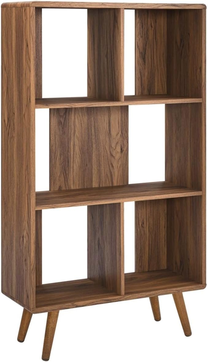 Modway EEI-5743-WAL Transmit 31" Wood Bookcase, Walnut