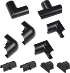 D-Line Medium Cable Raceway Accessory Pack, Join 1.18in x 0.59in Cord Cover Lengths, 10 Accessories Included, Hide Cords Around a Variety of Angles - Black