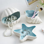 7.7" x 4.7" x 3.5" Large Conch Jewelry Dish Tray SeaConch Bowl Ceramic Conch Ring Holder Decorative Trays Cute Jewelry Organize Key Storage Tray for Home Decor Porcelain Jewelry Deco