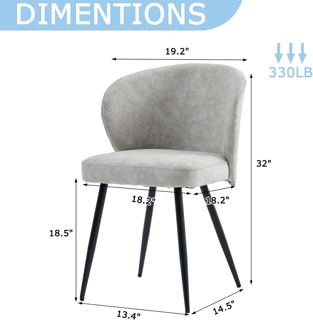Dining Chairs Set of 6, Sturdy Metal Legs, High-Resilience Sponge, Non-Scratc...