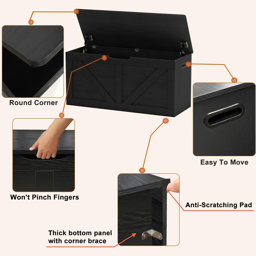 Timberer 39.4" Storage Chest, Wooden Storage Bench, Large Storage Trunk ...