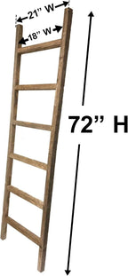 BARNWOODUSA Rustic Farmhouse Decorative Ladder, 72x21x1.63, White Wash | Comes Fully Assembled -- Nothing to build, and no complicated instructions. Item will have 6 rungs that are 18 inches wide.