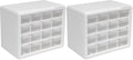 Akro-Mils 16-Drawer Plastic Drawer Storage Cabinet for Garage Organization, Beads, Makeup Organizer, Building Bricks Storage, Teacher Toolbox, 10-1/2-Inch W x 6-1/2-Inch D x 8-1/2-Inch H, 10116 White