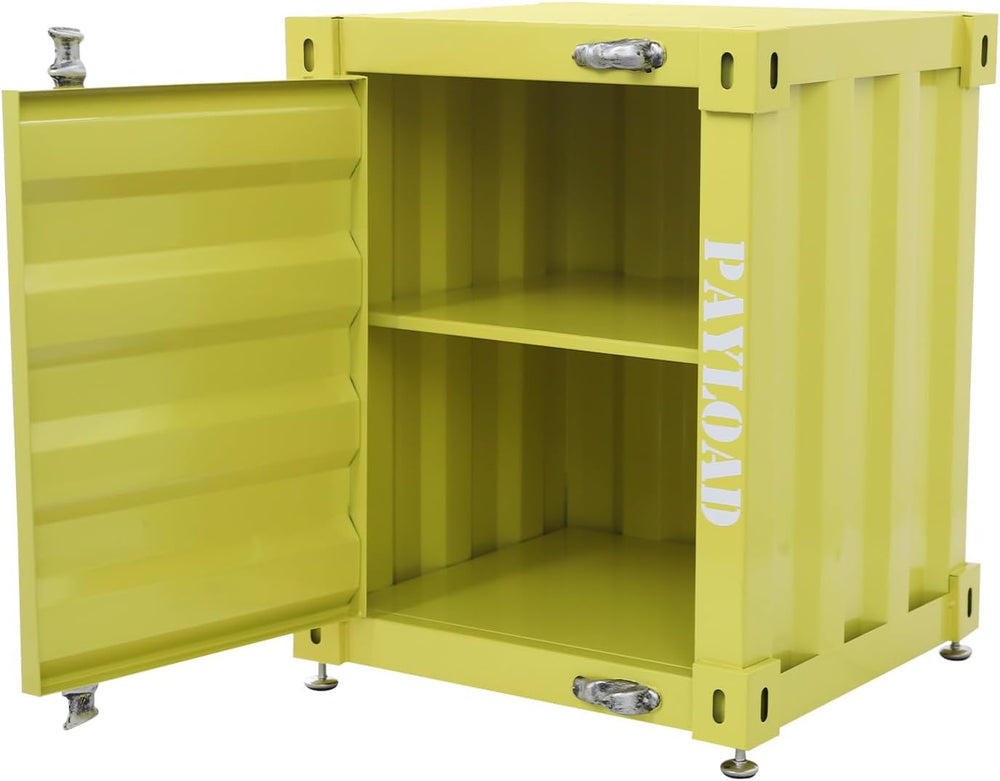 Industrial Wind Bedside Table, End Tables, Container Style Locker Wrought, Ti...