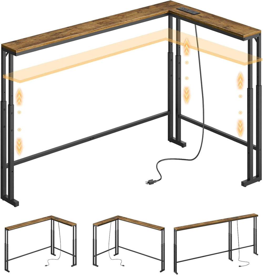 YATINEY 78.7" Narrow Console Table with Adjustable Height (27.6"-35...