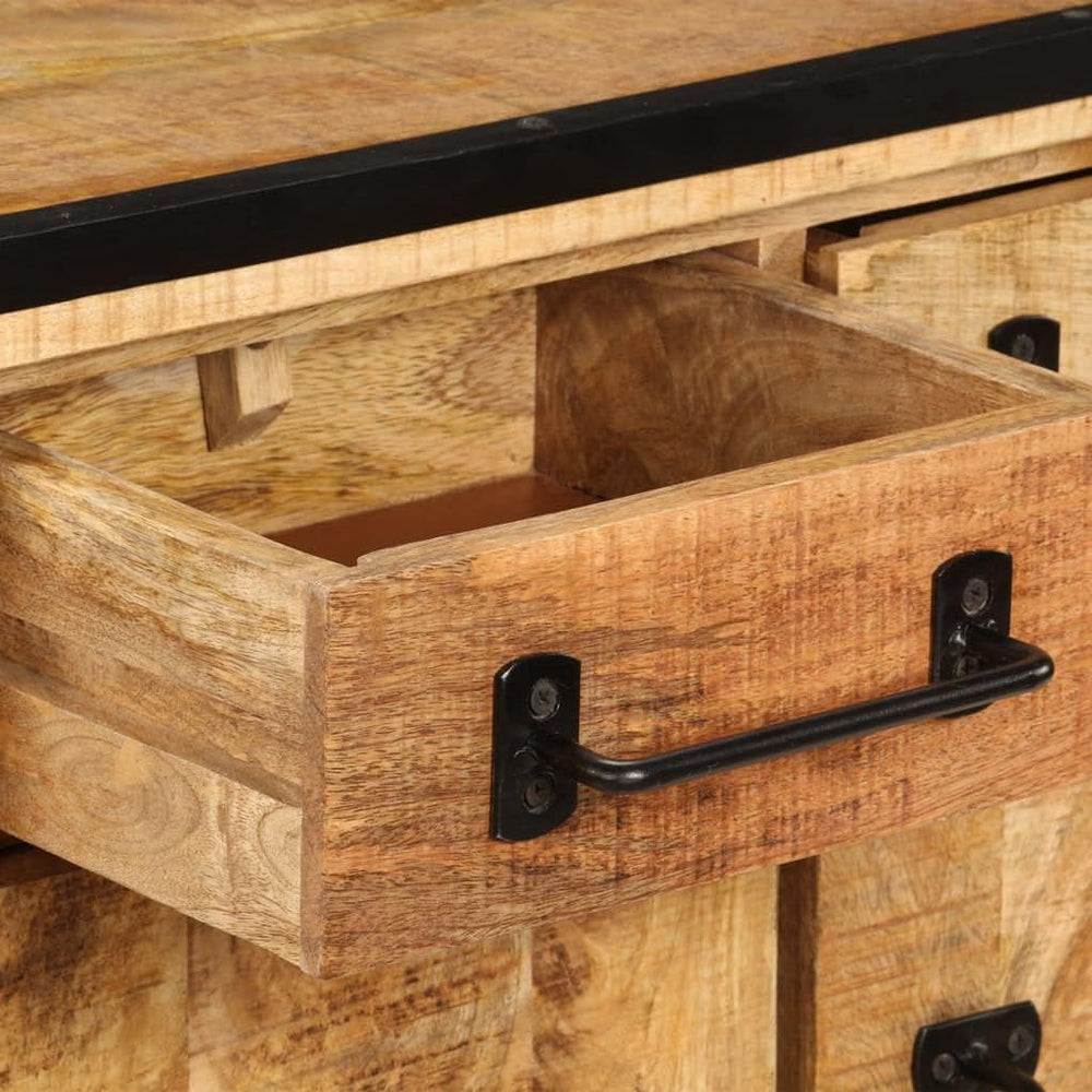Rustic Solid Mango Wood Sideboard Cabinet 25.6 x 11.8 x 27.6 Inches, Unique G...