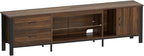 Bestier TV Stand for 75/80/85 inch TV, LED Gaming Entertainment Center, Modern TV Cabinet with Glass Shelves for Living Room, Media Console with 2 Storage Drawers & Cabinets for Bedroom, Walnut