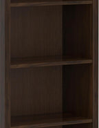 SIMPLIHOME Warm Shaker Bookcase - 72 inch Tall 5-Shelf Solid Wood Bookshelf in Tobacco Brown, Transitional Storage for Living Room, Study Room or Office with Adjustable Shelves and Tapered Legs