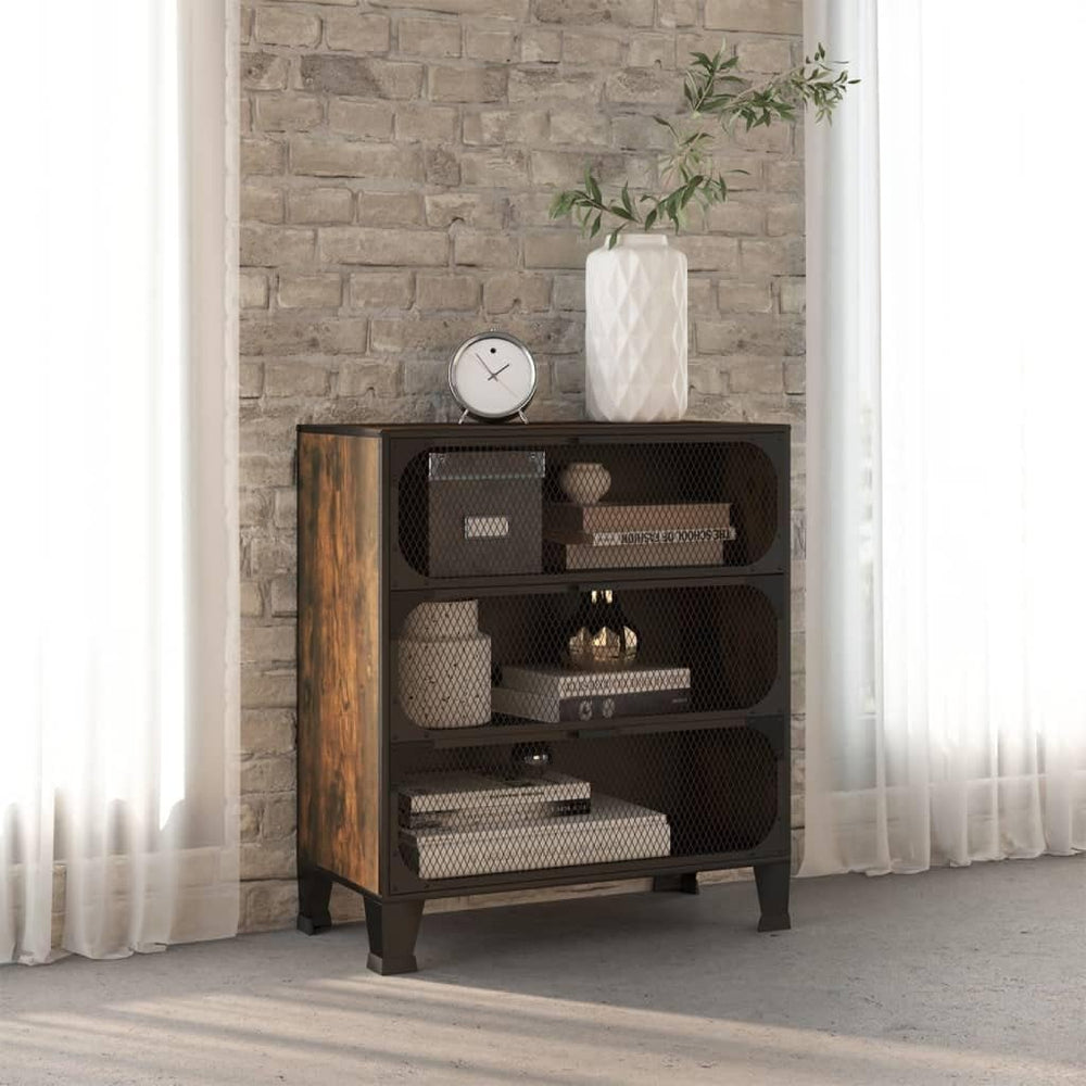 Rustic Brown Storage Cabinet 14.2 x 28.3 x 32.3 in Industrial Bathroom Organi...
