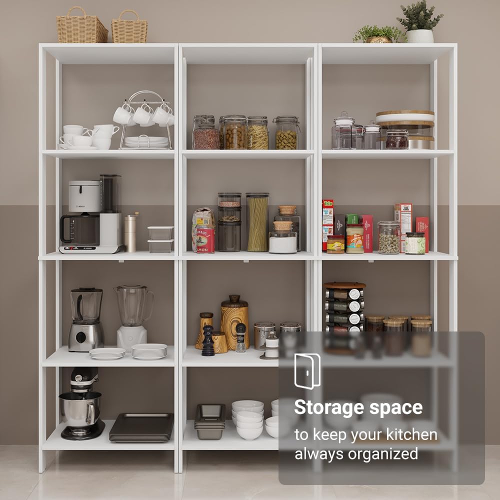 Madesa Kitchen Pantry Storage Rack with 15 Open Shelves 70" L Multiuse M...