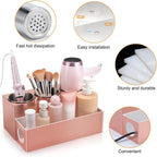 Hair Tool Organizer - Bathroom Vanity Organizers and Storage, Hair Styling Accessories Hot Tools Organizer Hair Dryer, Blow Dryer, Curling Iron, Flat Iron, Hair Straightener, Pink