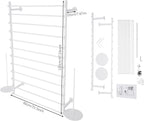 12 Layers 80cm White Wall Display Stand Wrapping Paper Ribbon Organizer Tie Scarf Rack Belt Towel Holder Spool Hijab Stand Metal Shelving for Home, Retail Stores, Flower Shop, Studio, Sewing