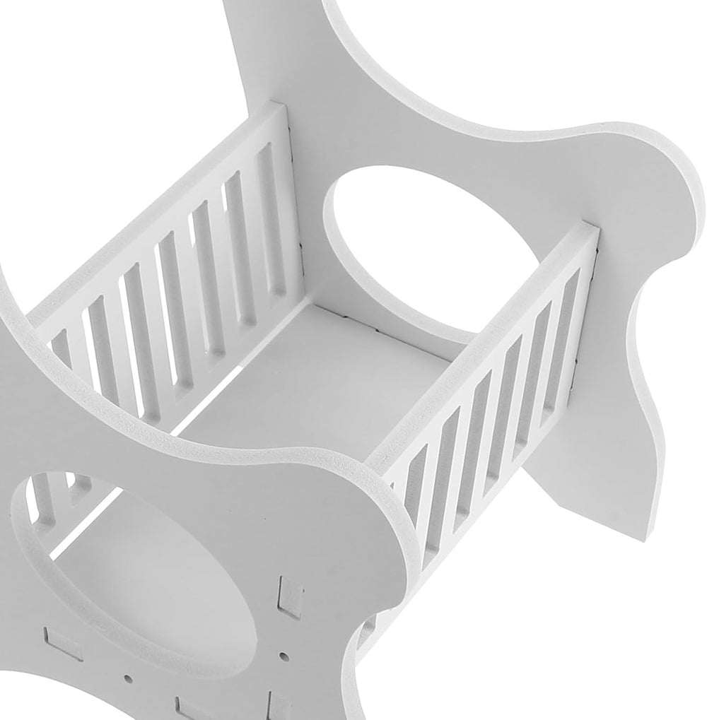 Small Round End Table White Nightstand Sofa Side Table Compact Wooden Plastic...