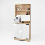Pantry Cabinet with 2 Doors, 3-Tier with Shelves, Freestanding Larder Cupboard, Kitchen Pantry Storage Cabinet for Kitchen, Dining Room